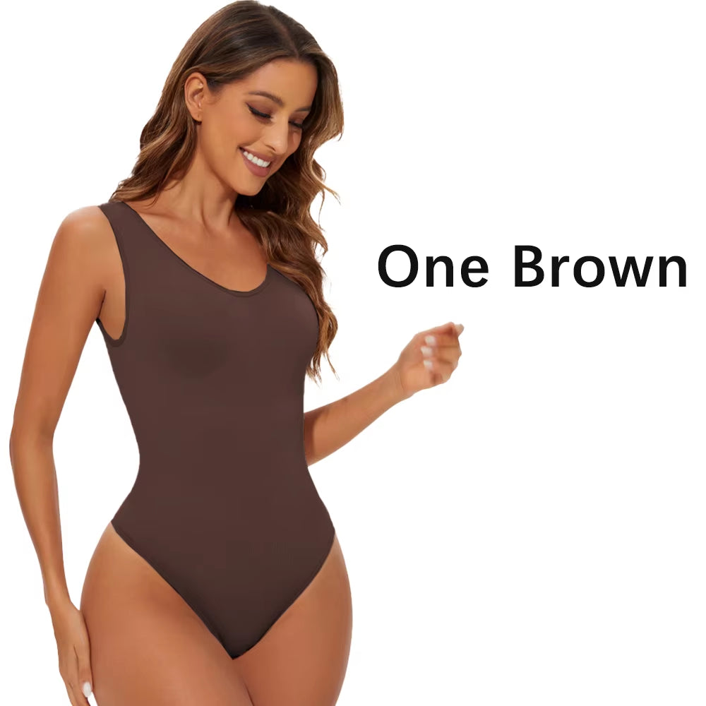 Seamless Shapewear Bodysuit for Women Body Shaper Thong Body Shaping Sculpting Breast Slimming Wide Shoulder Straps Shapers New