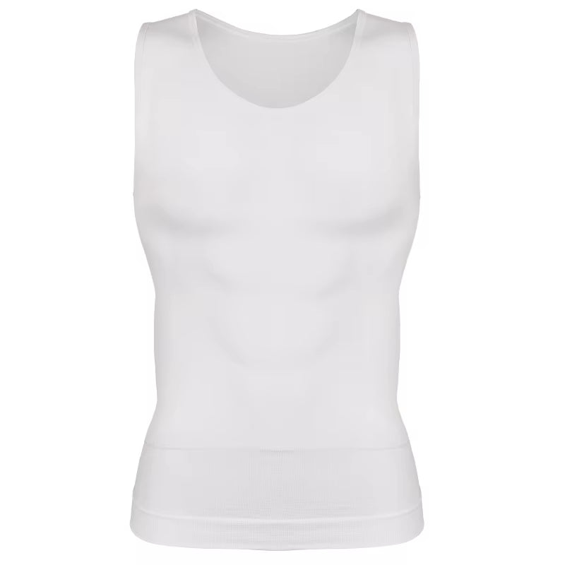 Compression Shirts Men Tummy Control Shapewear Compression Shirt Flat Belly Abdomen Slim Vest Waist Trainer Fitness Workout