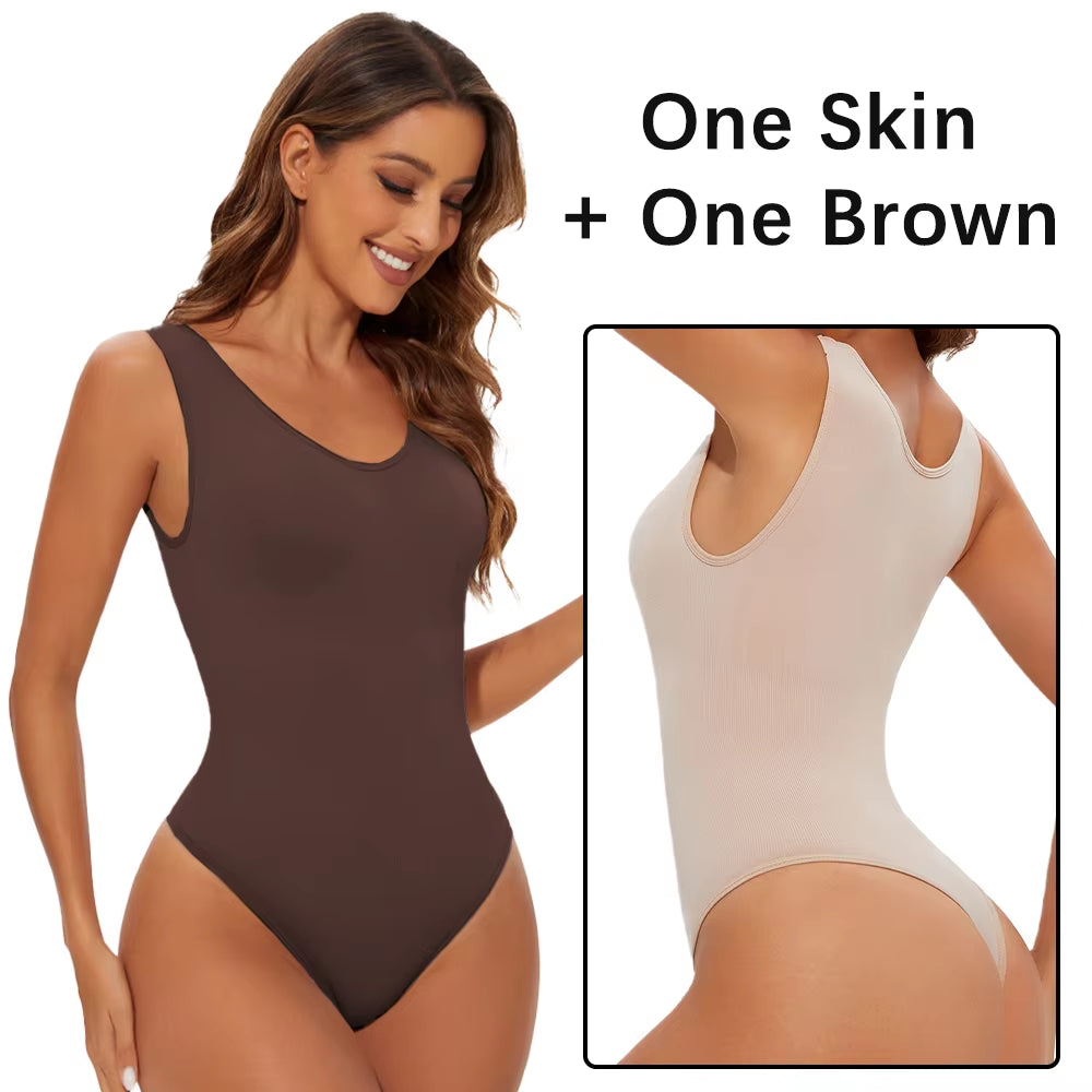 Seamless Shapewear Bodysuit for Women Body Shaper Thong Body Shaping Sculpting Breast Slimming Wide Shoulder Straps Shapers New